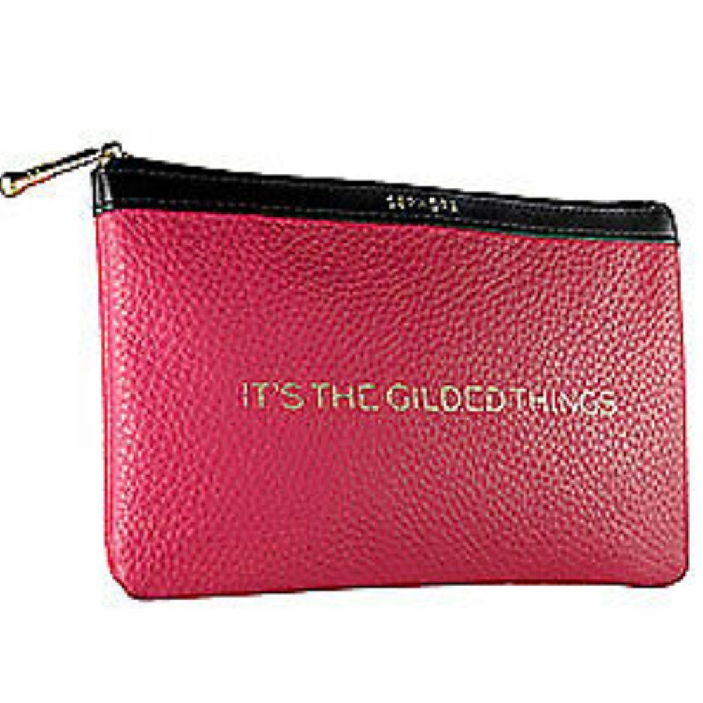 Sephora Collection It’s The Gilded Things Bag Clutch Hot Pink Cosmetics Pouch - Picture 7 of 7